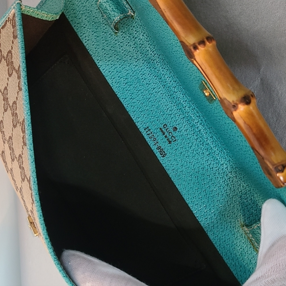 Gucci Monogram Bamboo Bar Clutch / Crossbody - Picture 6 of 15